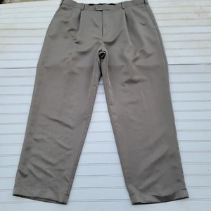 Croft And Barrow Khaki Pants Mens 42x32 Beige Tan Classic Fit Pleated Cuffed - Picture 1 of 10
