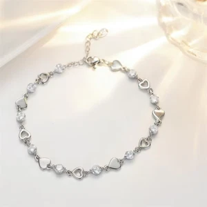 Women 925 Sterling Silver Bracelet Bangle Ladies Jewelry Christmas Gift For Her - Picture 1 of 6