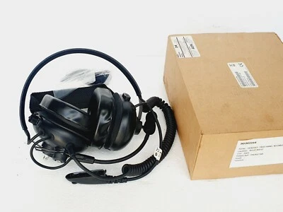 MOTOROLA PMLN5276B Heavy Duty Headset W/ Noise Cancelling Boom Mic PTT # NEW - Image 1 of 4