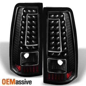 Fits 1999-2002 Chevy Silverado 1999-2003 GMC Sierra Black LED Tail Lights Lamps - Picture 1 of 6