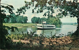 Mark Twain Ausflug Boot Schiff Transport Postkarte 1968 Ohio - Bild 1 von 2