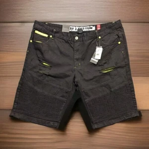 NEW BEAT & RHYTHM BLACK DENIM SHORTS DISTRESSED LOOK SIZE 48 $60 - Picture 1 of 4