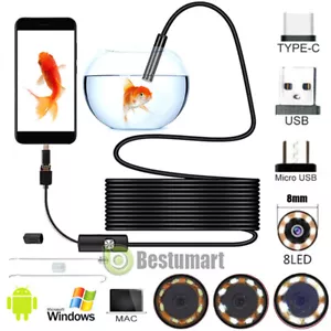5M 3in1 LED Inspektionskamera Boroskop Zielfernrohr Endoskop für Andorid iPhone IP67 - Bild 1 von 12