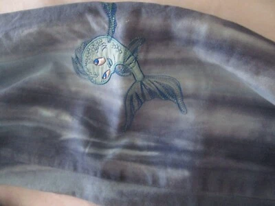 VINTAGE HISTORY ICEBERG MADE IN ITALY BLUE TYE DYE PANTS WITH GIRLY FISH SIZE 26 - Image 1 of 4