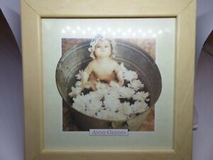 ANNE GEDDES WASHTUB BABY 7x7 MATTED FRAMED PICTURE w/HANGER NEW FAST SHIPPING