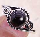 Schwarzer Onyx Kunststück 925 versilberter handgefertigter Ring der USA Größe 7,5