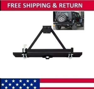 Rear Bumper with Tire Carrier & D-Ring Fit for 87-96 YJ & 97-06 TJ Jeep Wrangler - Picture 1 of 18