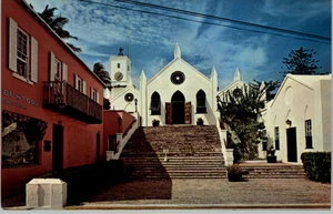 Postcard St. Peters Church Bermuda St. Georges Oldest Anglican Church Vintage - Picture 1 of 2