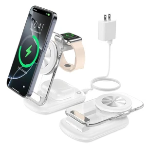 3 in 1 Magnetische Kabellose Ladestation für Apple Geräte, Schnell Faltbar Tr... - Bild 1 von 8