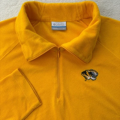 Missouri Tigers Top Zip Fleece 套衫衬衫 Columbia Mizzou NCAA 女式 L 码 — 第 1/4 张图片