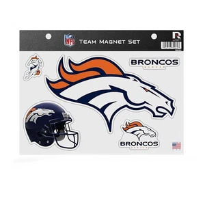 Rico Industries NFL Die Cut Team Magnet Set Sheet - Denver Broncos - Picture 1 of 1