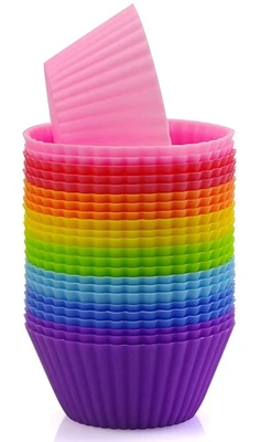 AVANA Silikon Muffinformen BPA-Frei Cupcake Backformen Muffinförmchen 24er Set - Bild 1 von 4