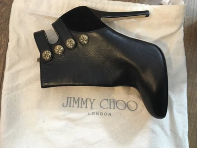 Bota Jimmy Choo Bota Botón Dorado Correa Negro Mujer Talla 37.5 Foto 1 de 4