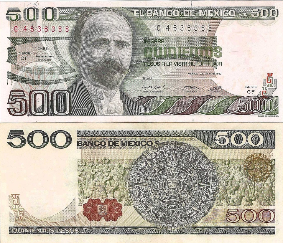 México: 500 Pesos Madero 25 de Mar 1982 El Banco de México UNC. Foto 1 de 1