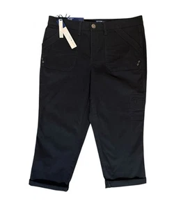 NWT Bandolino Jeans Black Selene Skinny Fit Capri Stretch Pants Size 12 NEW - Picture 1 of 16