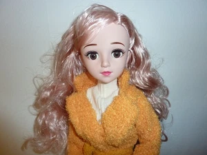 Rara bambola BJD 24" corpo snodato a sfera capelli rosa occhi marroni con nucleo cuore che canta - Foto 1 di 15