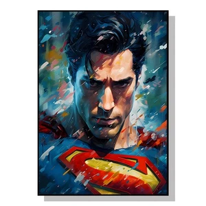 Cartel de pintura de Superman arte de pared Canva DC héroe decoración de habitación hombre de acero impresión - Imagen 1 de 5