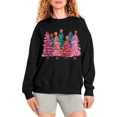 Sudadera de Navidad para Mujer - Top Pullover Estampado Gráfico Árboles de Navidad Rosa Foto 1 de 4