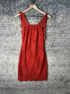 For Love & Lemons Dress Womens Small Red Lace Sleeveless Mini Party Cocktail - Picture 1 of 6