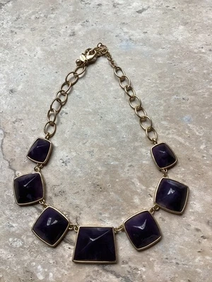 Ожерелье с фиолетовым камнем Chicos Shiloh с застежкой-лобстером золотистого цвета - Изображение 1 из 4