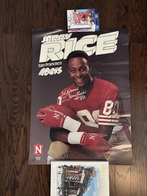 Neumann Tackified Glove Jerry Rice Signed Poster 20x27 - Image 1 of 4