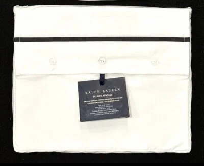 $125 NUEVO RALPH LAUREN HOME DOBLE SÁBANA PLANA LOFT GRIS ALGODÓN PALMER PERCAL Foto 1 de 4