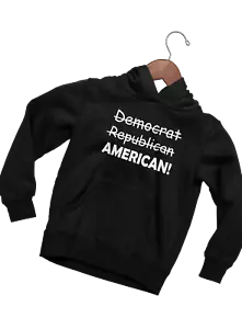 Mens American BIPARTISAN Unisex black hoodie 5xl Big & Tall - Picture 1 of 2