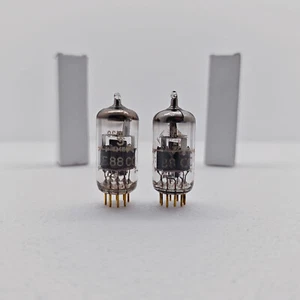 E88CC 6922 Röhre Siemens A01 Anfang 60er, Grau Schild Gold Pin, Matched Pair geprüft - Bild 1 von 4