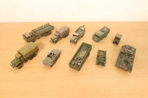 Vintage HO Military Vehicles Bundle Recovery Trucks Covered Minitanks DBGM ROCO - Picture 1 of 24