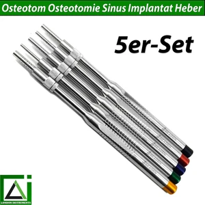 5er-Set Osteotom Osteotomie konvex Sinus Implantat Heber Knochen Gerade Neu CE - Picture 1 of 6