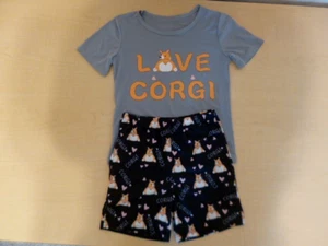 Cartoon “Love Corgi” ~ Cotton Blend ~ 2-Piece Summer Pajama Set - Picture 1 of 8