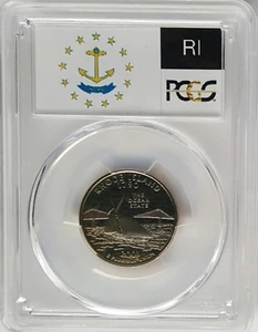 2001-S Clad Proof Rhode Island State Quarter-PCGS PR 70 DCAM-State Flag - Picture 1 of 4