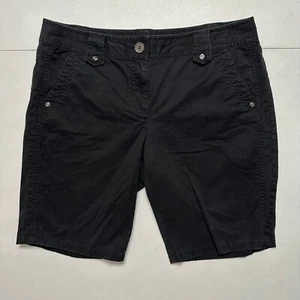 Ann Taylor schwarze Bermuda Shorts Freizeit Alltag Komfort Taschen Größe 10 - Bild 1 von 7