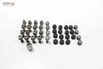 2017-24 AUDI S4 A4 WHEEL RIM LUG NUT BOLT & ANTI THEFT LOCK KEY & CAP OEM -SET- - Image 1 of 4