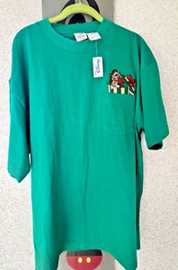 The Disney Store Green T-shirt Pocket Lady Size X-Large 90s New - Picture 1 of 4