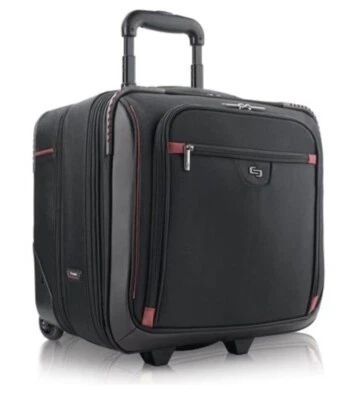 Solo Bags 16" Executive Rolling Overnighter Case, Black/Red - Image 1 of 4
