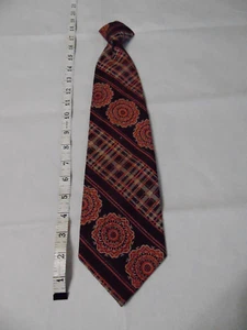 Vintage  "Snapper"  Brand Tie by JC Penney Brown & orange Paisley squares stripe - Picture 1 of 5