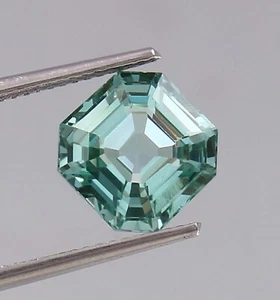 AAA Natural Flawless Ceylon Green Spinel Asscher 7x7 MM Cut Loose Gemstone - Picture 1 of 8