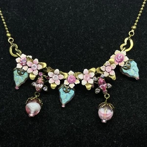 Halskette Michal Negrin Kristalle Blumen alte Sammlung Made in Israel - Bild 1 von 10