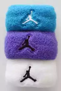 Nike Jordan Terry Ponytail Hair Ties 3 Pack JumpMan Laser Blue/White/Grape - Picture 1 of 2