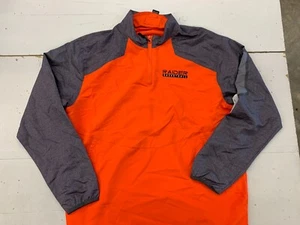 Holloway Raider Basketball Pullover Jacket 1/4 Zip Windbreaker Men's L Orange - Picture 1 of 2