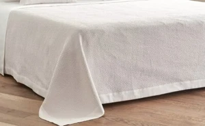 Frette Pebble Queen Coverlet Beige 95x106"" Nuovo - Foto 1 di 8