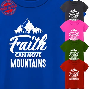 T-shirt bambino Jesus Cross religiosous cristianesimo fede montagna USA regalo maglietta nuova - Foto 1 di 13