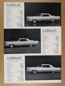 Cadillac 62 1964 cupé sedán Fleetwood Sixty Deville convertible recorte de página - Imagen 1 de 2