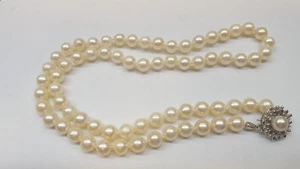 Collana di perle collier di perle oro 585 chiusura Akoya collier di perle 14 carati - Foto 1 di 6