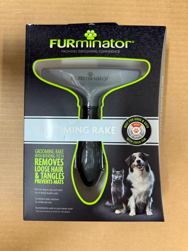 FURminator Dog/Cat Grooming Rake, Grooming Tool, Removes Loose Hair #9305