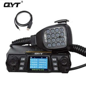 QYT 980plus Mobile Radio 50W U/VHF Car Vehicle Transceiver Quad Band +USB Cable - Picture 1 of 8