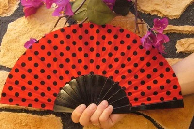 "NO NAME" - SPANISCHER FÄCHER ORIGINAL spanischer FLAMENCO - FÄCHER 604b - ROT ++++++++++++++++++++++++++++++