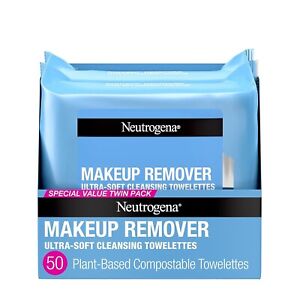 2x Neutrogena Makeup Remover Face Wipes Waterproof Cleansing Facial Towelette