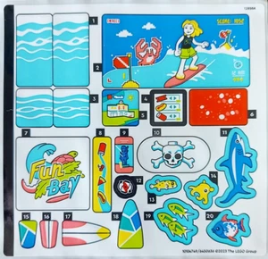 HOJA ADHESIVA LEGO SOLO 41737 PLAYA PARQUE DE ATRACCIONES del set Nuevo y Original - Imagen 1 de 1